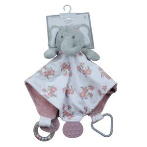 Modern Baby Security Blanket Lovey Activity Blankie Floral Elephant Girls NWT
